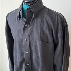 Jos. A. Bank | 100% Linen Long Sleeve Button Down Shirt in Black | Size M